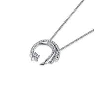 Bontannd 1pc Moon Star 925 Sterling Silver Meteor Garden Slip Falling Meteor Micro-inlaid Clavicle Chain Temperament Female Necklace