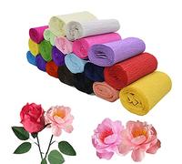 Bontannd 250 * 10cm Diy Flower Making Crepe Papers Wrapping Flowers Gifts Red