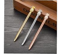 Bontannd 3pcs Metal Ballpoint Pen Strange Pineapple Pen Stationery Gift School Office Supplies