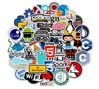 Bontannd 50 Pcs/set Programming Language Stickers Self Adhesive Handbook Album Decor for Home Art Room Bedroom Background