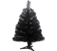 Bontannd 60cm Artificial Christmas Tree with Plastic Stand Holder Base for Christmas Home Party Decortaion (black)