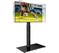 BONTEC Floor TV Stand for 30-70 inch TVs, Swivel Height Adjustable, 40 kg | Max VESA 600x400 mm, universal freestanding design, LED LCD OLED flat curved screens, living rooms, bedrooms, black