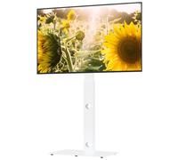 BONTEC Floor TV Stand for 30-70 inch TVs, Swivel Height Adjustable, 40 kg | Max VESA 600x400 mm, universal freestanding design, LED LCD OLED flat curved screens, living rooms, bedrooms, white