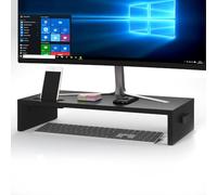 BONTEC Monitor Stand for Desk, Wooden Riser, 540 x 255 x 104 mm, 30 kg Load