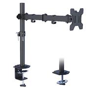 BONTEC Single Monitor Arm Desk Mount, Height Adjustable, Tilt, Swivel, Rotation for 13-32 Inch LCD LED Screens, VESA 75x75mm/100x100mm, Up to 8kg, Ergonomic, Space-Saving, Desk Clamp & Grommet Base