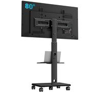 BONTEC TV Stand on Wheels, Height Adjustable Floor Mount, 32-80 Inch, 60 kg