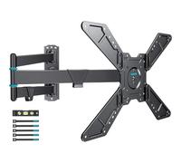 BONTEC TV Wall Bracket, 838 mm Long Arm TV Wall Mount, 32-75 Inch, 50 kg | Max VESA 600x400 mm, full motion swivel tilt, 180 degree landscape portrait rotation, corner mounting, living rooms, bedrooms