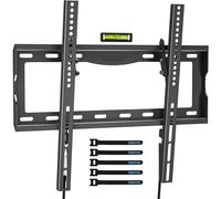BONTEC TV Wall Bracket for 26-65 Inch TVs, Tilting TV Wall Mount, 55 kg | Max VESA 400x400 mm, slim profile, LCD LED OLED flat curved screens, bubble level, cable ties included, universal fit