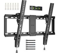 BONTEC TV Wall Bracket for Most 37-82 Inch LED LCD Plasma Flat Curved TVs, Tilt TV Wall Mount with Max. VESA 600x400mm, Up to 60kg, Bubble Level and