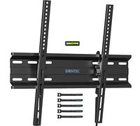 BONTEC TV Wall Bracket, Tilting TV Wall Mount for 23-60 Inch TVs, 45 kg | Max VESA 400x400 mm, ultra slim 30 mm from wall, flat and curved screen compatible, secure lock, living rooms, bedrooms