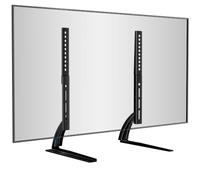 BONTEC Universal Table Desk TV Stand, 22-65 Inch, Height Adjustable, 50 kg | Max VESA 800x400 mm, pedestal base, replacement design, space saving, LCD LED screens, easy assembly, living rooms, black
