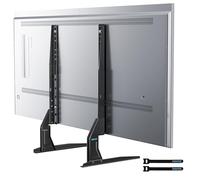 BONTEC Universal Table Top TV Stand, 22-65 Inch, 3 Height Levels, 50 kg | Max VESA 800x400 mm, replacement legs, steel base, low profile design, LED OLED screens, living rooms, bedrooms, black