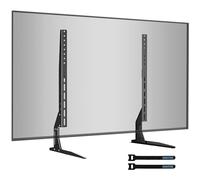 BONTEC Universal Table Top TV Stand, Replacement TV Legs for 22-65 Inch LED OLED TVs, 50kg Load, VESA 800x400, 3 Height Levels, Steel Base, Low Profile Space Saving, Easy Assembly