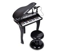 Bontempi | Electronic Tail Piano 32 Keys with Microphone and Stool, Bright Effects, 5 Sounds, 4 Rhythms, 19 Tracks, 53 x 40 x 32 cm