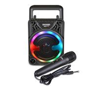 Bontempi Mini Wireless Speaker with Microphone and RGB Lights, 125 x 125 x 180 mm, Radio Function