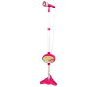Bontempi | MP3Stage Mic - Stage Microphone with MP3 Connection for Versatile Performance, with Bright Effects and Smartphone Holder, Pink, 41 x 19.5 x 6.3 cm
