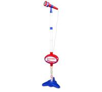 Bontempi MP3Stage Mic Stage Microphone with MP3 Connection for Versatile Performances with Light Effects and Smartphone Compartment, Blue and Red, 40.9 x 19.5 x 6.4 cm