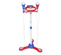 Bontempi | TwinStage Mic - Dual Stage Microphone with MP3 Connection for Amazing Performance, Red and Blue, 360 x 360 x 890 mm