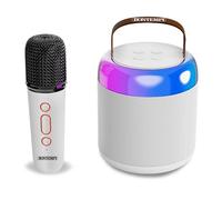 Bontempi Wireless Acoustic Speaker with Wireless Microphone and RGB Lights, 13.5 x 8.5 x 8.5 cm