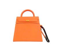 BONTOUJOUR Case for AirPods 1/2, Girls Creative Fashion Mini Handbag Purse Case, Stylish Soft Silicone Wireless Earphone Protection Charging Cover for AirPods 1/2 +Hook -Orange