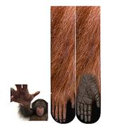 BONTOUJOUR Creative Men Women Fun Socks 3D Print Animal Feet Pattern Novelty Socks Paw Crew Socks, Monkey