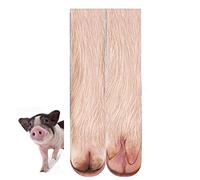 BONTOUJOUR Creative Men Women Fun Socks 3D Print Animal Feet Pattern Novelty Socks Paw Crew Socks, Pig, 1