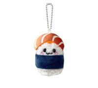 BONTOUJOUR Super Cute Happy Smiling Sushi Food Keychain Lucky Good Luck Positive Energy Sushi Key Chain Ring Bag Pendant, Blue, S