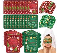 Bonuci 30 Pcs Christmas Steam Eye Masks Bulk for Dry Eyes Disposable Heating Eye Mask for Spa Sleep Warm Compress Stress Dark Circle Relief Puffiness and Relaxation Gifts Christmas Stocking Stuffer