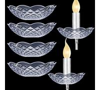 Bonuci 6 Pcs Chandelier Bobeche 4 Side Holes 4 Inch Clear Plastic Bobeche Lamp Elegant Chandelier Parts Cups for Hanging Chandelier Decorations