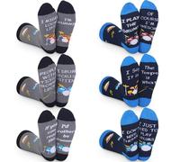 Bonuci 6 Pcs Drum Gifts for Drummer Drumming Socks for Men Teens Percussionist Crew Socks Percussion Gifts for Music Lovers