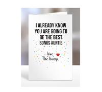Bonus Auntie to be card, Love You, Fathers, Mothers Day from The Bump, Already Know You Are Best, Funny Gifts, Present for Christmas, A5-237_24