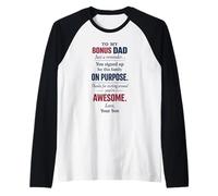 Bonus Dad Appreciation Stepdad Family Love from Son Message Raglan Baseball Tee