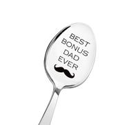 Bonus Dad Fathers Day Gift for Stepdad Step Dad Birthday Gifts for Daddy Coffee Tea Lover Gifts for Stepdaddy Dad Stepfather Spoon Gift for Papa Retirement Christmas Gifts for Dad Step Father Spoon