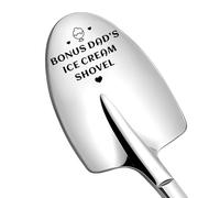 Bonus Dad Fathers Day Retirement Gifts from Daughter Son Step Dad Step Father Birthday Gift for Stepdad Engraved Ice Cream Scoop Spoon Gift for Stepdad from Kids Best Ice Cream Lover Gifts Ideas