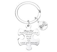 Bonus Dad Keyring Gifts for Bonus Dad from Daughter Son Father's Day Gift Thank You Stepdad Keychain Christmas Birthday Gift for Stepdad