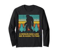 Bonus Dad Like Me Hard Find Bigfoot Fathers Day Sasquatch Long Sleeve T-Shirt