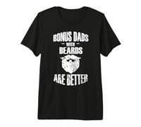Bonus dads with Beards are Better Cool Bearded Inked Stepdad Premium T-Shirt