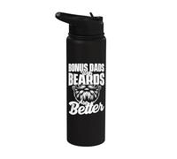Bonus Dads with Beards are Better - Stepdad Stepfather Stainless Steel Insulated Water Bottle
