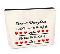 Bonus Daughter Gifts Cosmetic Bag Daughter in Law Gift Stepdaughter Gift from Mum Inspirational Graduation Gift for Daughter Makeup Bag Adoption Gifts for Daughter Christmas Birthday Gift