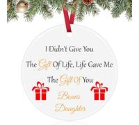 Bonus Daughter Gifts from Stepmom Stepdad To My Stepdaughter Gift Christmas Ornament Daughter in Law Gift Unbiological Daughters Gifts Christmas Ceramic Ornament for Bonus Daughters