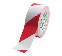 BONUS Eurotech 1BL23.49.0050/033A# Floor Warning PVC Tape, Rubber Based Adhesive, Width 50 mm, Length 33 m, Thickness 0.17 mm, White/Red