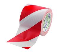 BONUS Eurotech 1BL23.49.0100/033A# Floor Warning PVC Tape, Rubber Based Adhesive, Width 100 mm, Length 33 m, Thickness 0.17 mm, White/Red