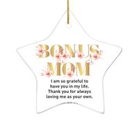 Bonus Mom Gift Christmas Ornament, I Am So Grateful to Have You in My Life, Ornament Gift for Step Mom Second Mother Mother's Day Birthday Thank You Gift, Best Bonus Mom Ever Gift