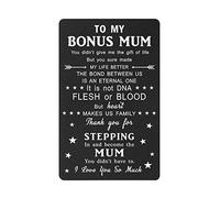 Bonus Mun Wallet Card - Step Mum Birthday Cards from Daughter Son, Thank You Gifts for Stepmum - Adopted, Foster, Step Mothers Day, Christmas Ideas