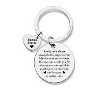 Bonus Sister Gifts Sister in Law Gifts Keyring Unbiological Sister Gifts Wedding Gifts for Sister in Law Keyring Bridal Party Gifts Christmas Birthday Gifts for Stepsister Bonus Sister Keyring