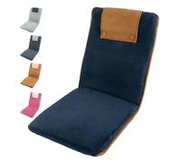 bonVIVO EASY II Folding Floor Seat - Adjustable Portable Lounge Chair with Back Support for Adults, Lightweight Meditation, Reading & Relaxation Floor Chair - Blue