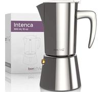 bonVIVO Moka Pot 6 Cup 300ml Stainless Steel Espresso Maker Silver