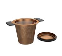 bonVIVO Puri Stainless Steel Tea Infuser for Loose Leaf Tea, Practical Tea Strainer for teapots or Cups, Functional, Copper