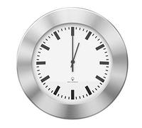 bonVIVO Timerider Radio Controlled Wall Clock - Silent Non-Ticking Quartz Clock with Thermometer & Hygrometer - 12" Aluminium Wall Clock for Kitchen, Living Room, Office - Auto/Manual Set