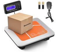 Bonvoisin Digital Postal Scale 300kg/660lb, External LCD Display Parcel Shipping Scale with Counting Function, kg/oz/lb Switchable, 4 AA Batteries & UK Mains Adapter Included, 36x30cm Platform